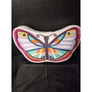 Boho Butterfly Throw Pillow: Tufted Colorful Cushion, Living Room Decor